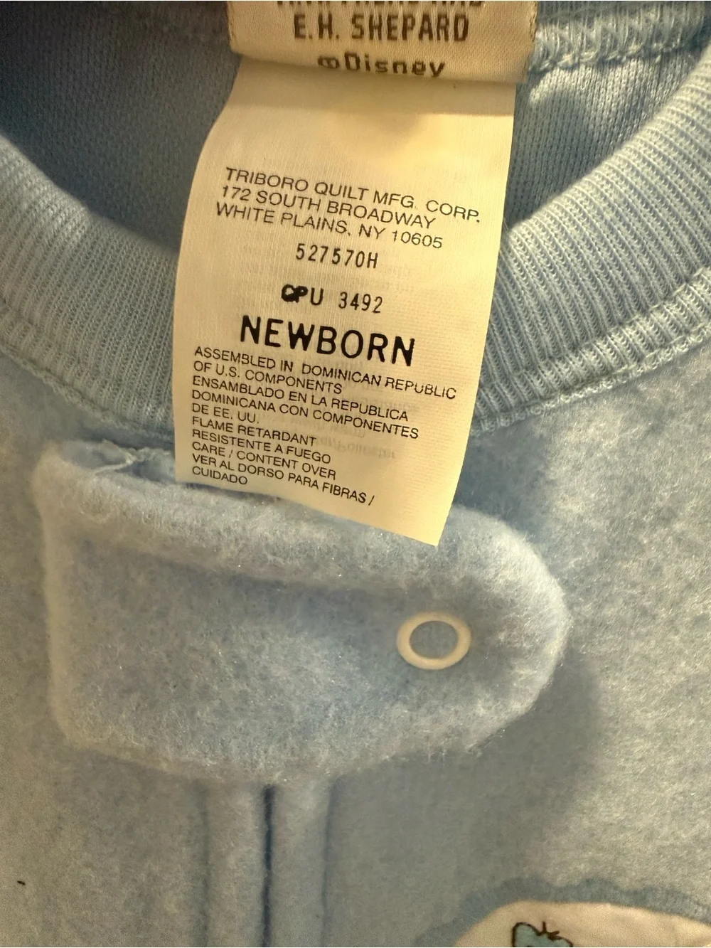 Disney Classic Pooh Light Blue Fleece Sleep Sack